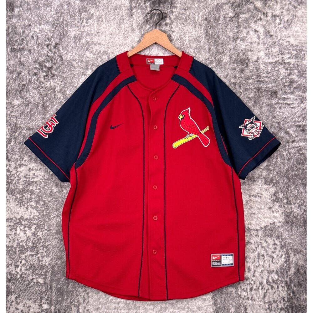 Vintage Nike Baseball Jersey Large Mens St Louis Cardinals Red Batting Practice